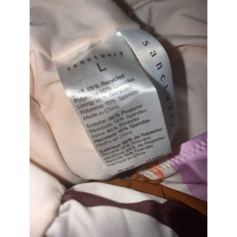 NWOT Sanctuary Multicolor Swimsuit in Brown, Pink & Cream with tie wrap - Picture 3 of 3